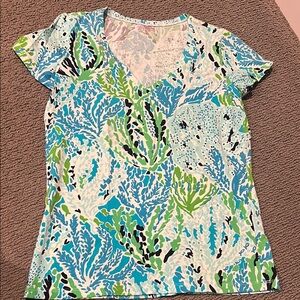 Vibrant Blue and Green Lily Pulitzer Women's Top